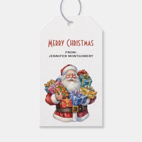 Jolly Santa Claus Classic Christmas Gift Tags