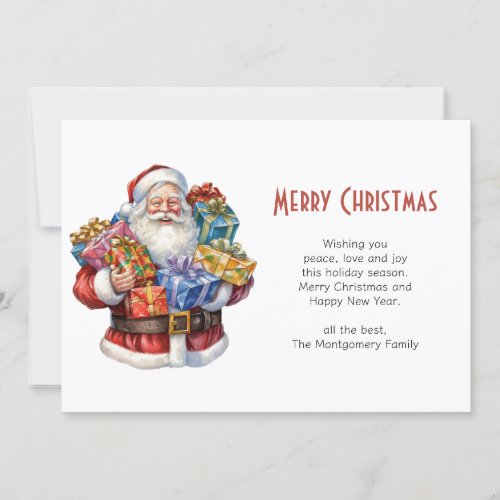 Jolly Santa Claus Classic Christmas Holiday Card