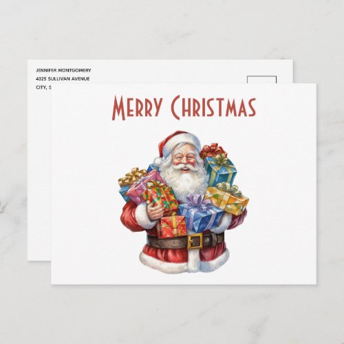 Jolly Santa Claus Classic Christmas Holiday Postcard