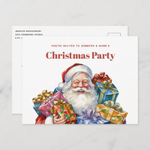 Jolly Santa Claus Classic Christmas Invitation Postcard