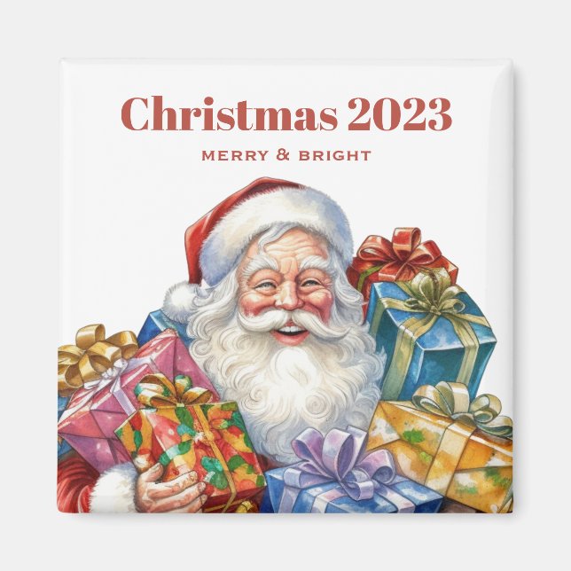 Jolly Santa Claus Classic Christmas Magnet (Front)