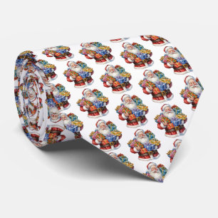Jolly Santa Claus Classic Christmas Pattern Neck Tie