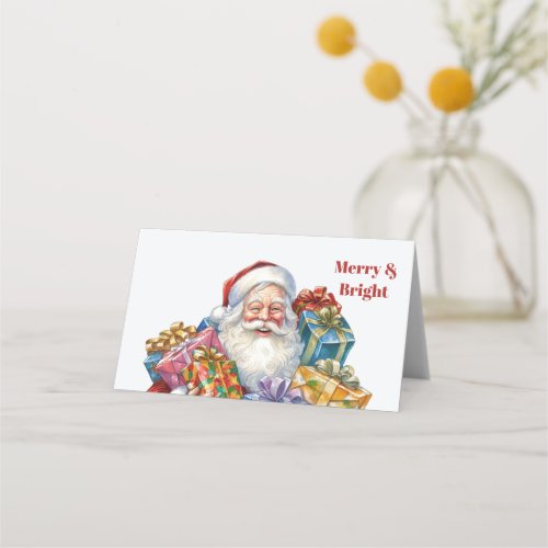 Jolly Santa Claus Classic Christmas Place Card