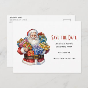 Jolly Santa Claus Classic Christmas Save the Date Invitation Postcard