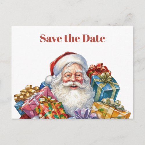 Jolly Santa Claus Classic Christmas Save the Date Invitation Postcard