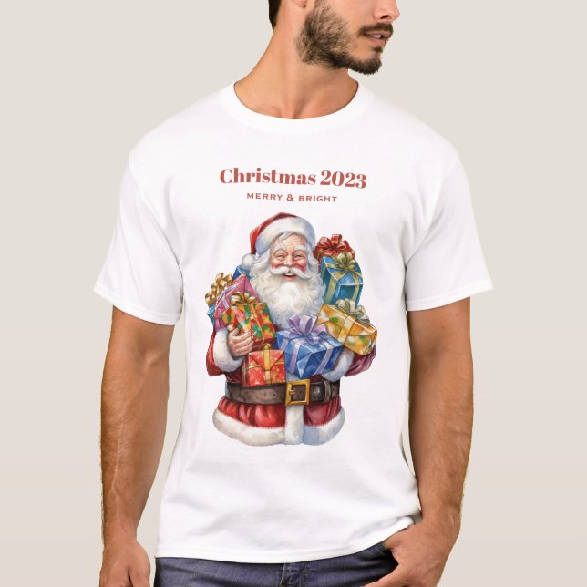 Jolly Santa Claus Classic Christmas T-Shirt (Front)