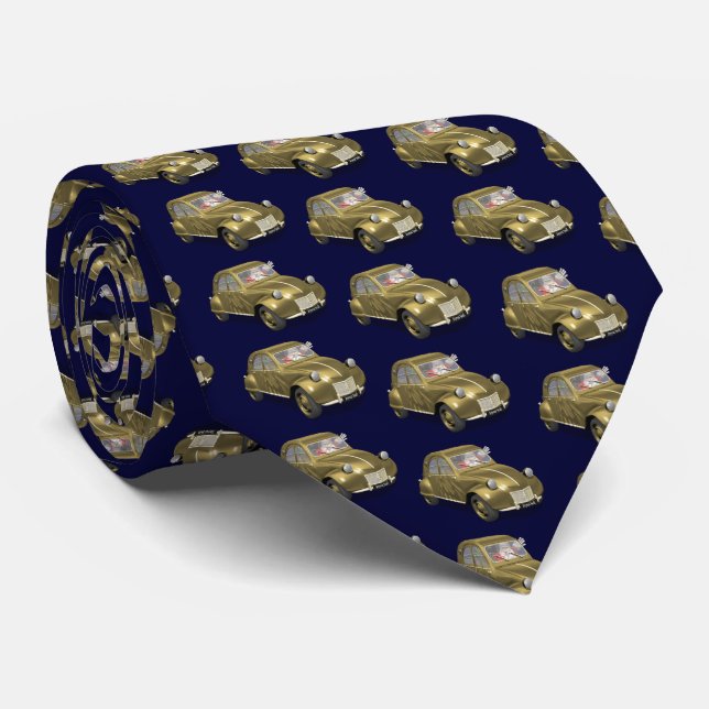 Jolly Santa Claus Drives Citroen 2CV Tie (Rolled)