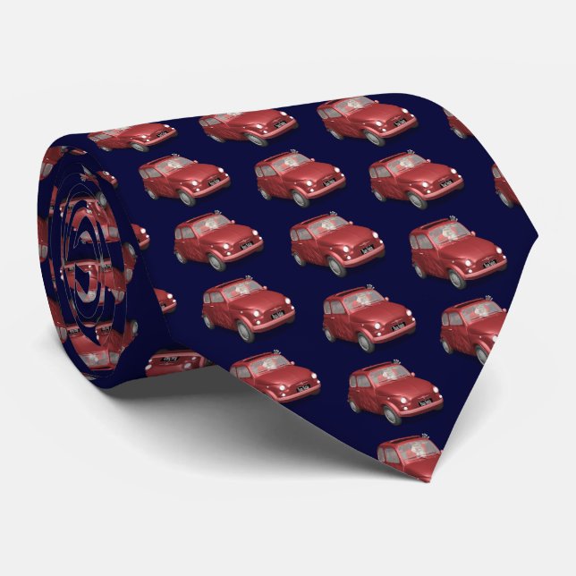 Jolly Santa Claus Fiat 500 Driver Neck Tie (Rolled)