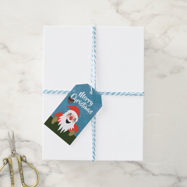 Jolly Santa Claus Gift Tag (With Twine)