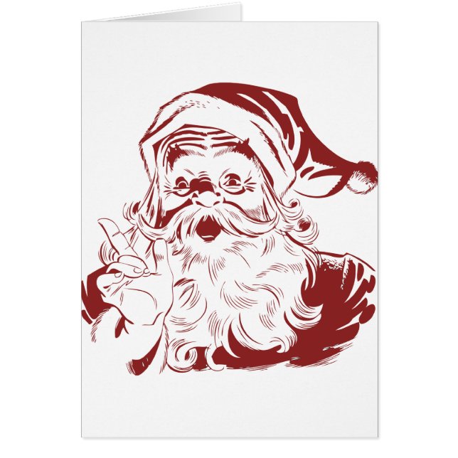 Jolly Santa Claus in Red Fun Retro Merry Christmas (Front)