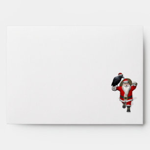 Jolly Santa Claus Loves Black Ravens Envelope