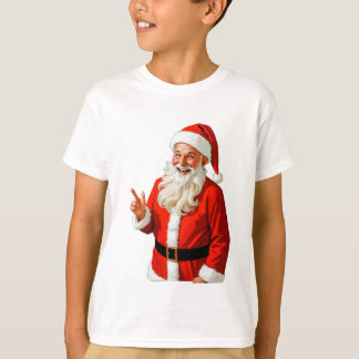 Jolly Santa Claus Making Peace Sign – Vintage Chri T-Shirt