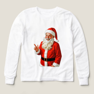 Jolly Santa Claus Making Peace Sign – Vintage Chri Tri-Blend Shirts