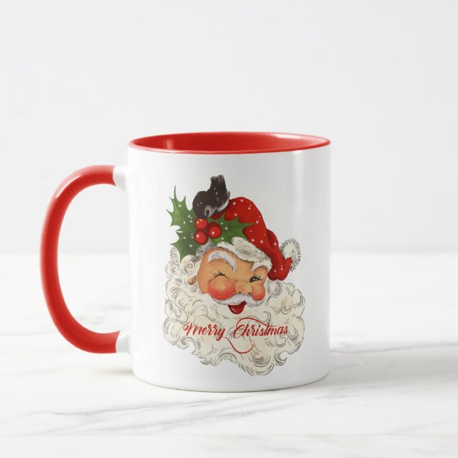 Jolly Santa Claus Merry Christmas personalized Mug (Left)