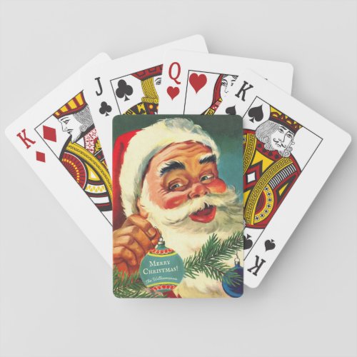 Jolly Santa Claus Personalized Poker Cards