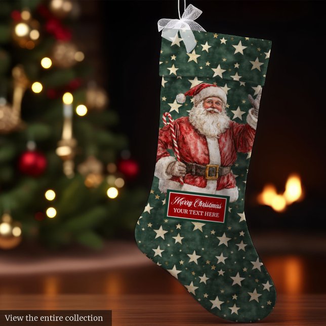 Jolly Santa Claus Stocking Personalized in Vintage (Jolly Santa Claus Stocking Personalized in Vintage Style)