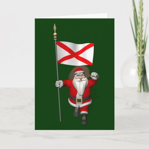 Jolly Santa Claus Visiting Alabama Holiday Card