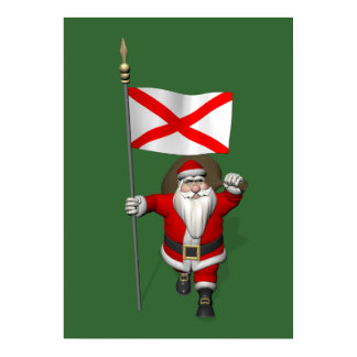 Jolly Santa Claus Visiting Alabama Poster