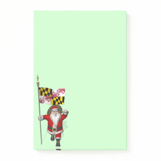 Jolly Santa Claus Visiting Maryland Post-it Notes