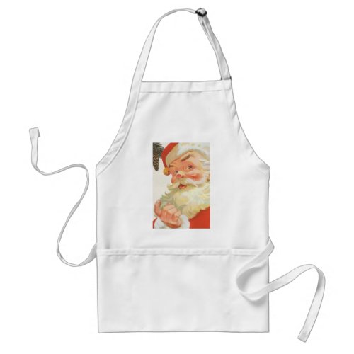 Jolly Santa Claus with a Secret Vintage Christmas Adult Apron