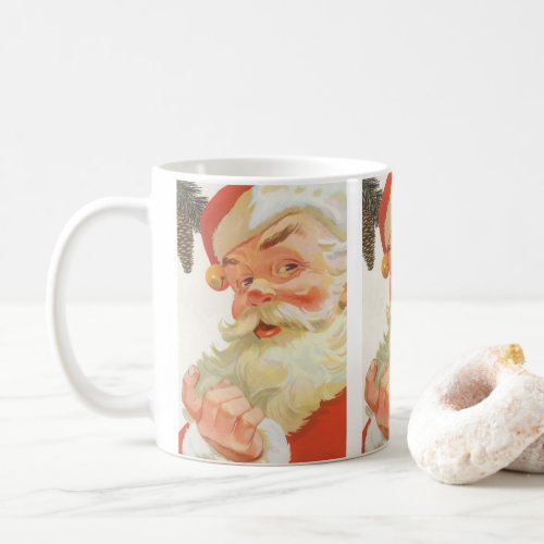 Jolly Santa Claus with a Secret Vintage Christmas Coffee Mug