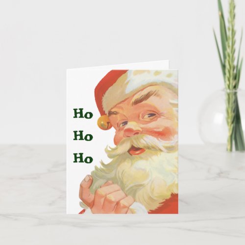 Jolly Santa Claus with a Secret Vintage Christmas Holiday Card