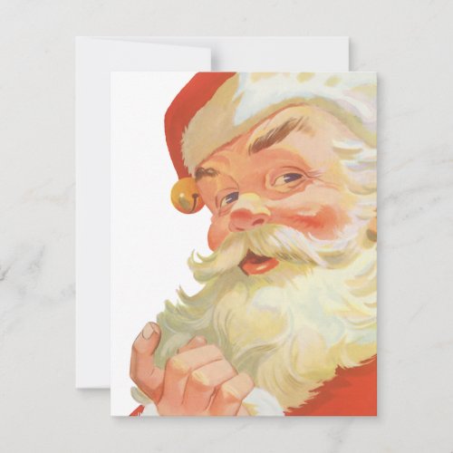 Jolly Santa Claus with a Secret Vintage Christmas Invitation