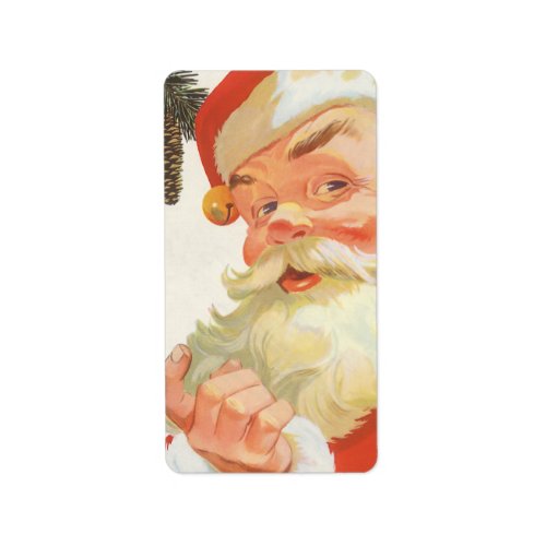 Jolly Santa Claus with a Secret Vintage Christmas Label