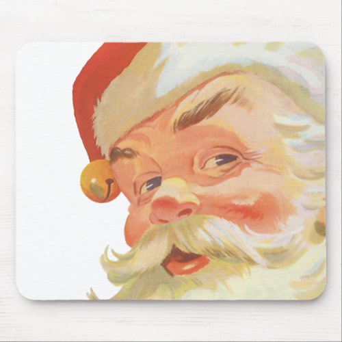 Jolly Santa Claus with a Secret Vintage Christmas Mouse Pad