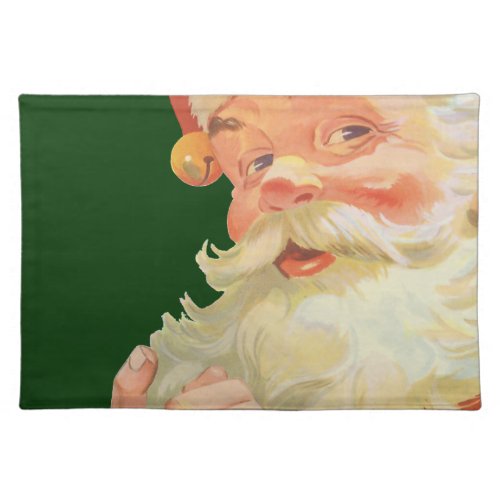 Jolly Santa Claus with a Secret Vintage Christmas Placemat