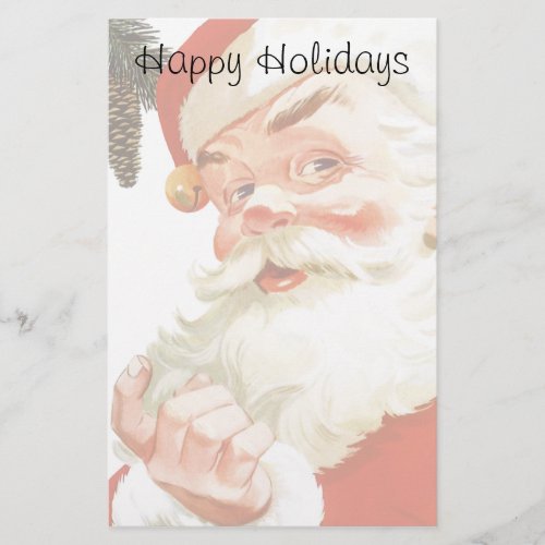 Jolly Santa Claus with a Secret Vintage Christmas Stationery