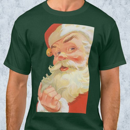 Jolly Santa Claus with a Secret Vintage Christmas T_Shirt