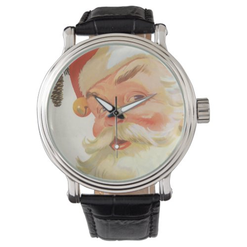 Jolly Santa Claus with a Secret Vintage Christmas Watch