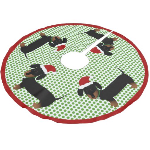 Mistletoe Merry Dachshunds Christmas Quilted Tree Skirt NCU0LDH148 main image 1