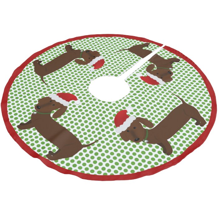 Mistletoe Merry Dachshunds Christmas Quilted Tree Skirt NCU0LDH148 main image 0