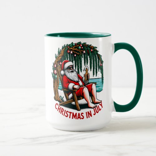Jolly Santa Enjoying A Beer Mug