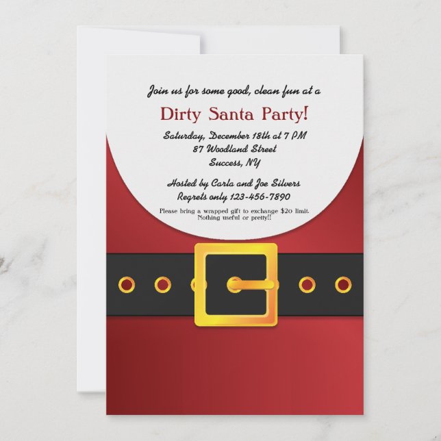 Jolly Santa Gift Exchange Party Invitation (Front)