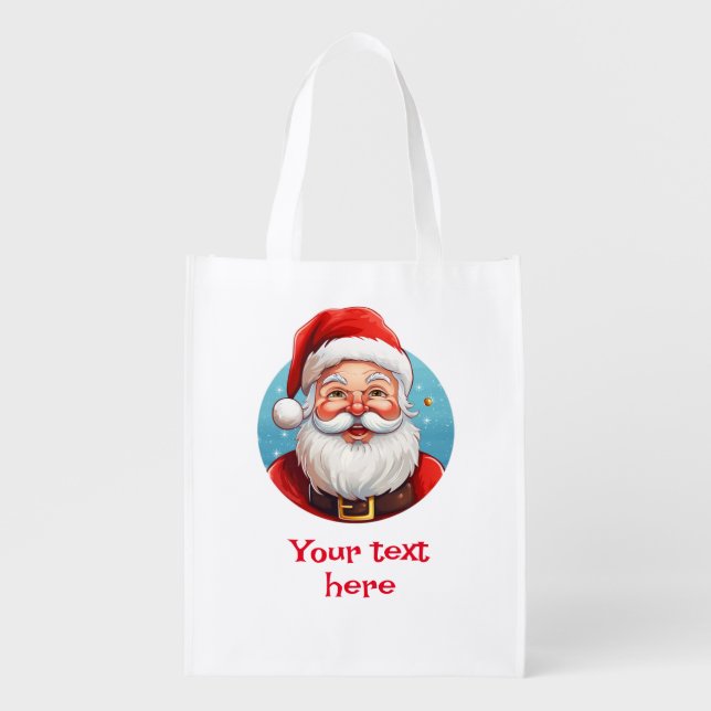Jolly Santa Grocery Bag (Front)