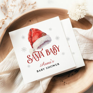 Jolly Santa Hat Baby Shower Napkins