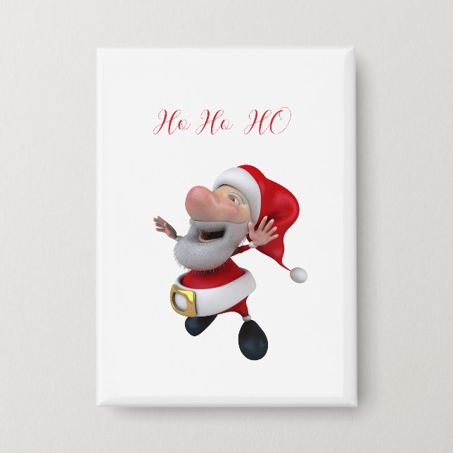 Jolly Santa Ho Ho  Button (Front)