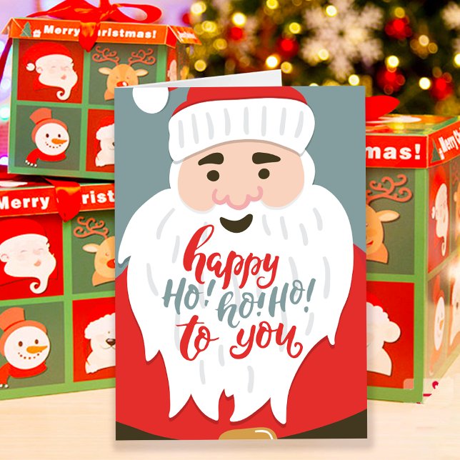 Jolly Santa Ho Ho Ho Xmas Greeting Card (Creator Uploaded)