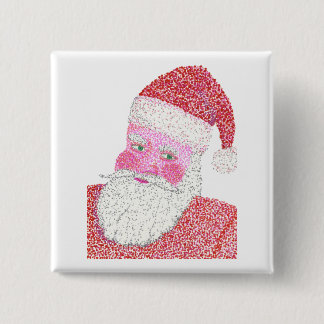 Jolly Santa in Pointillism, Christmas Buttons