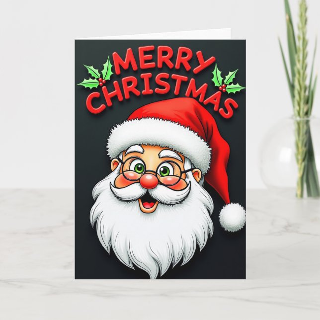 Jolly Santa Merry Christmas Card (Front)