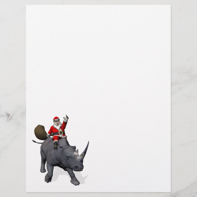 Jolly Santa Riding A Rhino (Front)