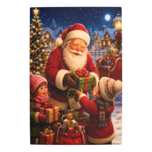 Jolly Santa’s Christmas Premium Metal Poster