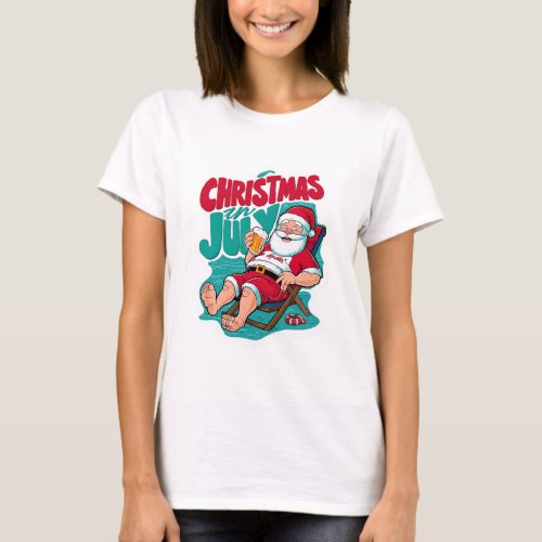 Jolly Santa Savoring a Frosty Brew T_Shirt