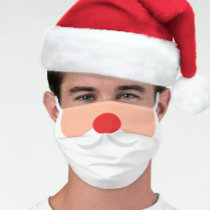 Jolly Santa Smile White Beard Funny Christmas Adult Cloth Face Mask