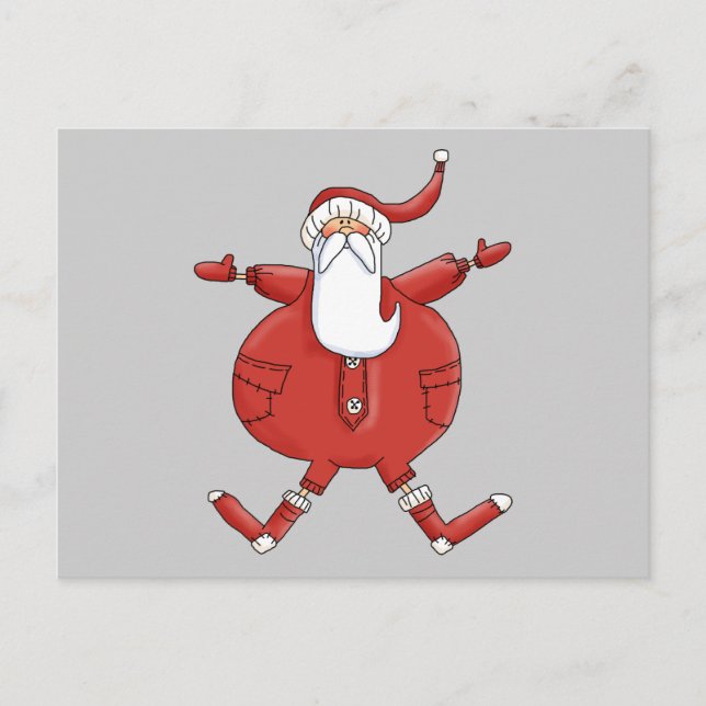 Jolly Santa T-shirts and Gifts Holiday Postcard (Front)