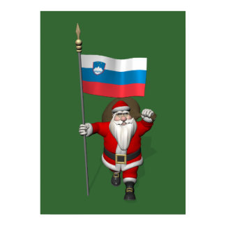 Jolly Santa Visiting Slovenia Poster