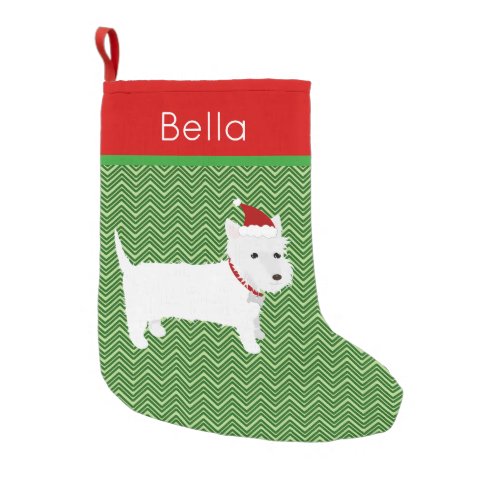 Jolly Santa West Highland Terrier Small Christmas Stocking